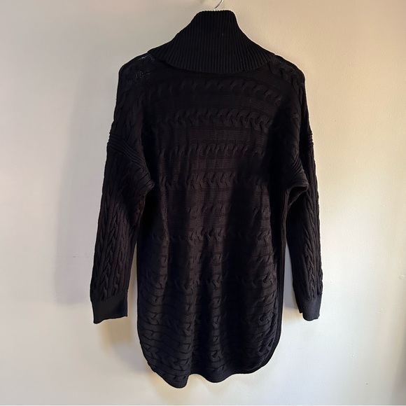 Lauren Ralph Lauren ~Black Cowl Neck Cableknit Tunic Sweater in 3X - Picture 6 of 12